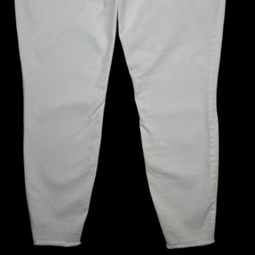 Spanx Jeans Womens L White Distressed Skinny Shaping Pull On Stretch Denim Pants - Picture 6 of 11